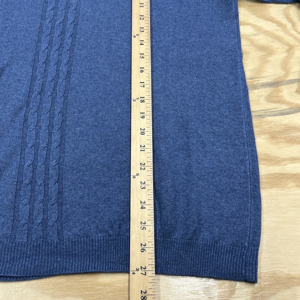 Bachrach Silk Cashmere Mock Neck Sweater Mens Large Blue Soft Preppy Old Money - Picture 10 of 11